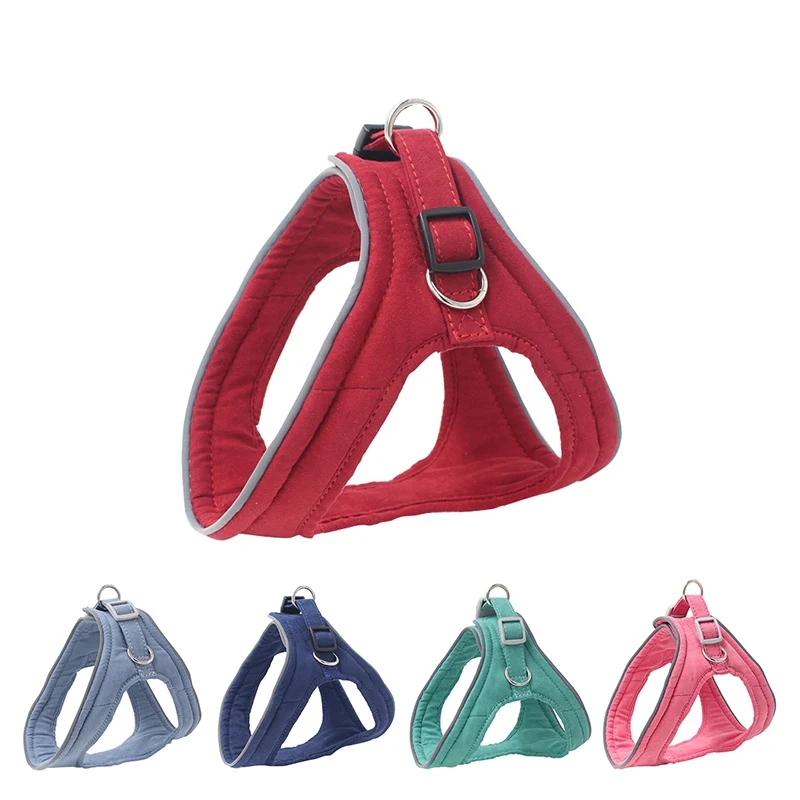 

Dog Lightweight Velvet Harness For Small And Medium Dogs Reflective Walking Chest Strap With Leash Ring Pet Product