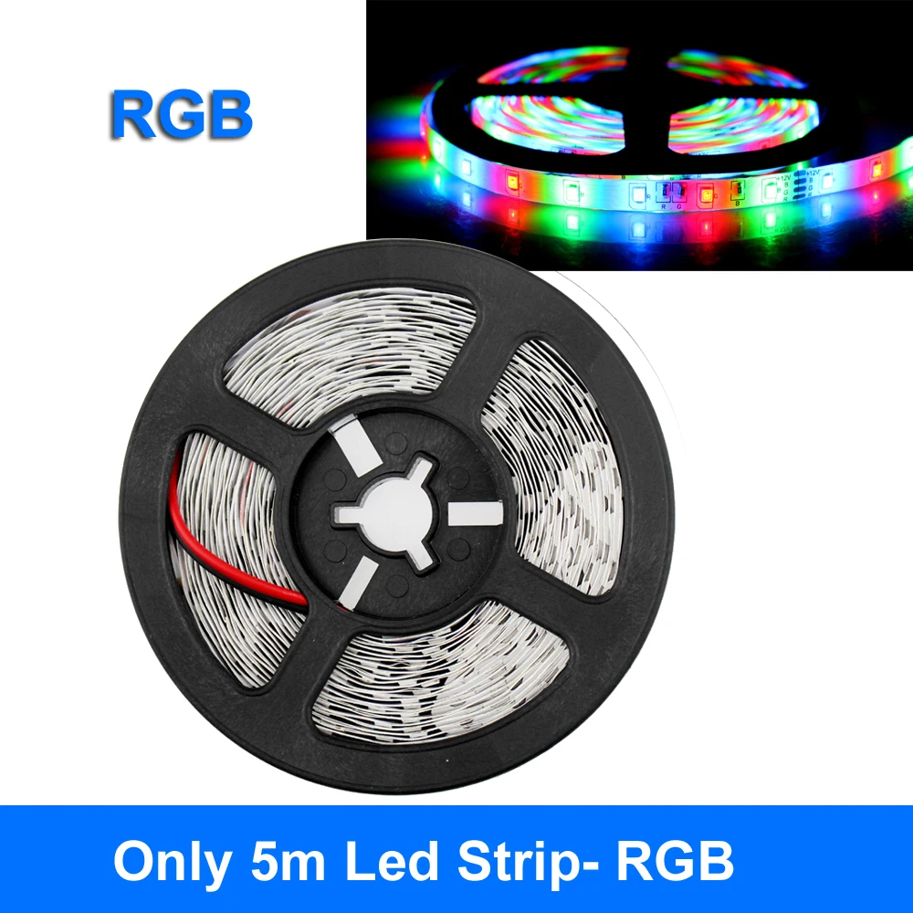 5m rgb strip SMD 2835 Водонепроницаемая светодиодная лента 12v диод красный-зеленый-синий лента 60 светодиодов/м epistar RGB Светодиодная лента с пультом дистанционного управления Tira Led 12v - Испускаемый цвет: 5m rgb strip