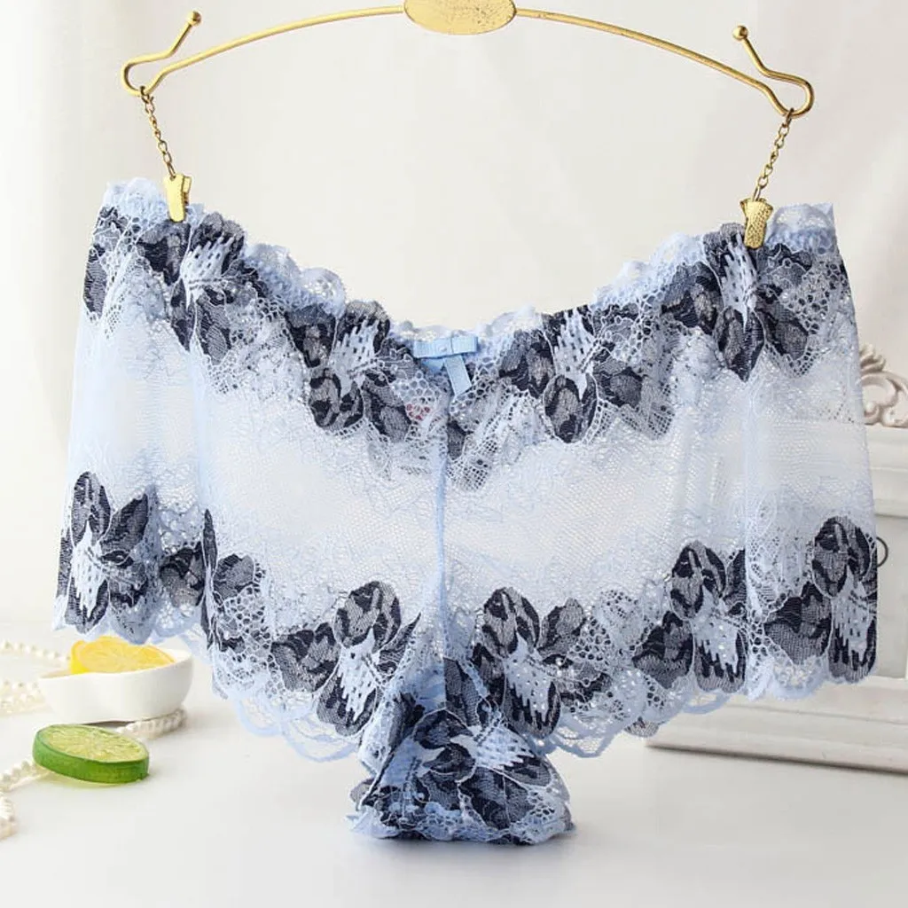 Кружевные открытые женские трусики размера плюс прозрачное сексуальное женское