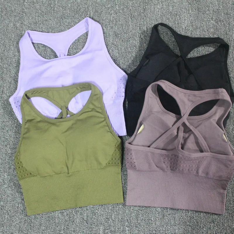 2019 женский энергетический бесшовный спортивный бюстгальтер укороченный топ для
