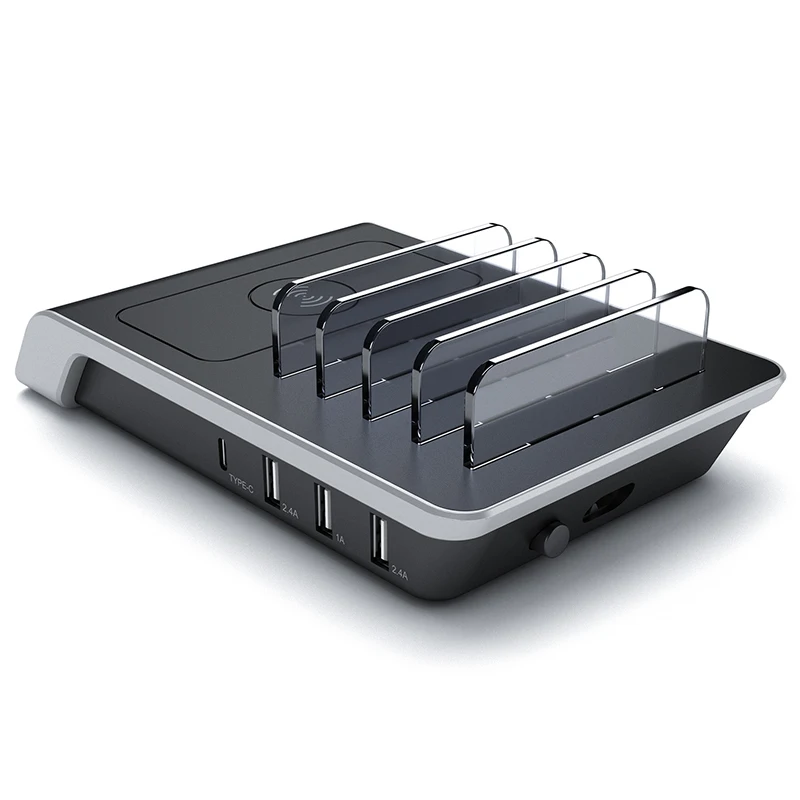 

4 Ports Cell Phone USB Charger Fast Charge Smartphone Bracket Support Wirless Charging Mobile Phone Holders Stands Bracket