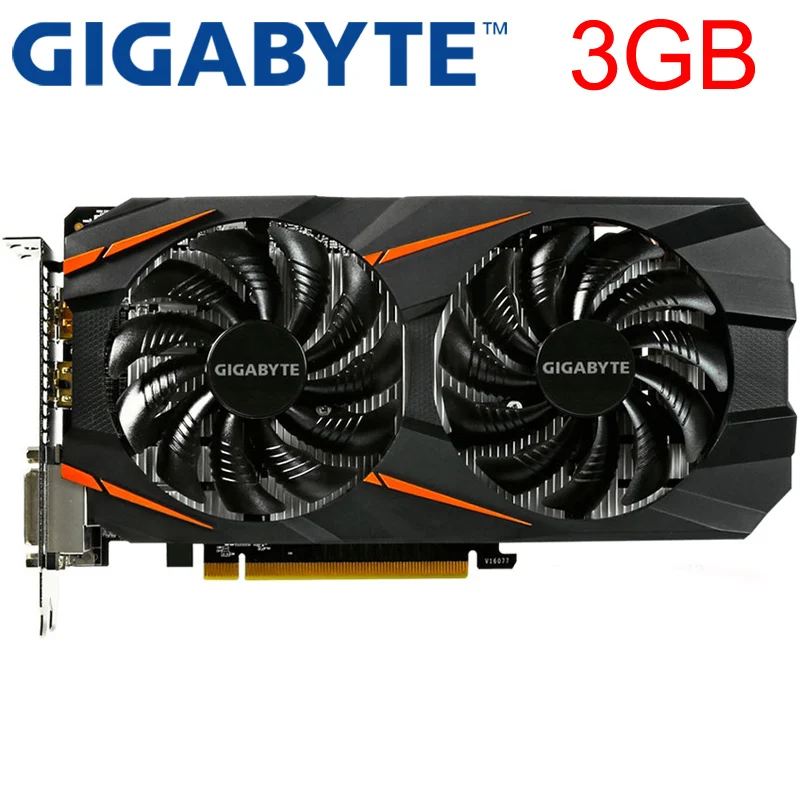 

GIGABYTE GTX 1060 3GB 192Bit GDDR5 Graphics Card Original Used Video Cards for nVIDIA VGA Cards Geforce GTX 1050 Ti HDMI 750 960