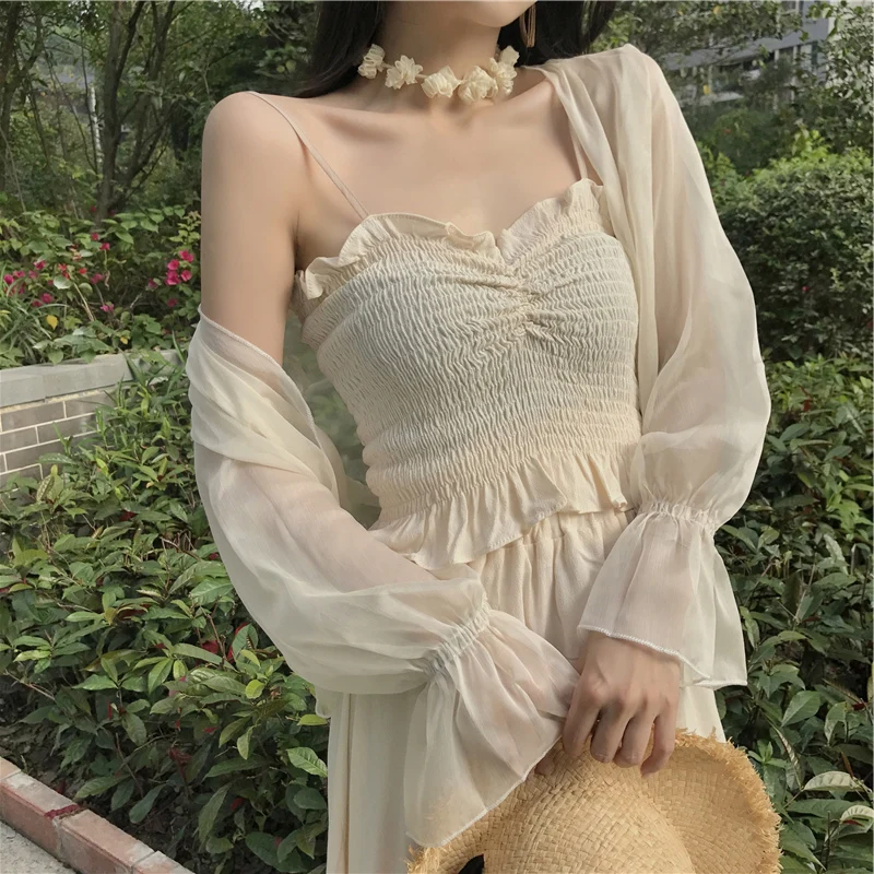 Женское шифоновое болеро с длинным рукавом абрикосовый белый черный | Свадьбы и