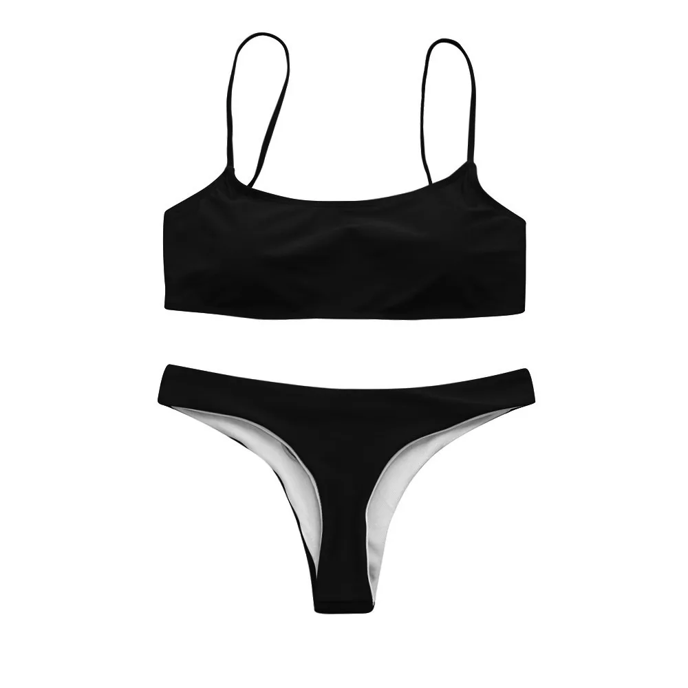 

Bikinis Set Women Swimsuit Push Up Swimwear Women Sexy Bandeau Brazilian Bikinis Set Solid Beach Bathing Suit Swim Wear 2020