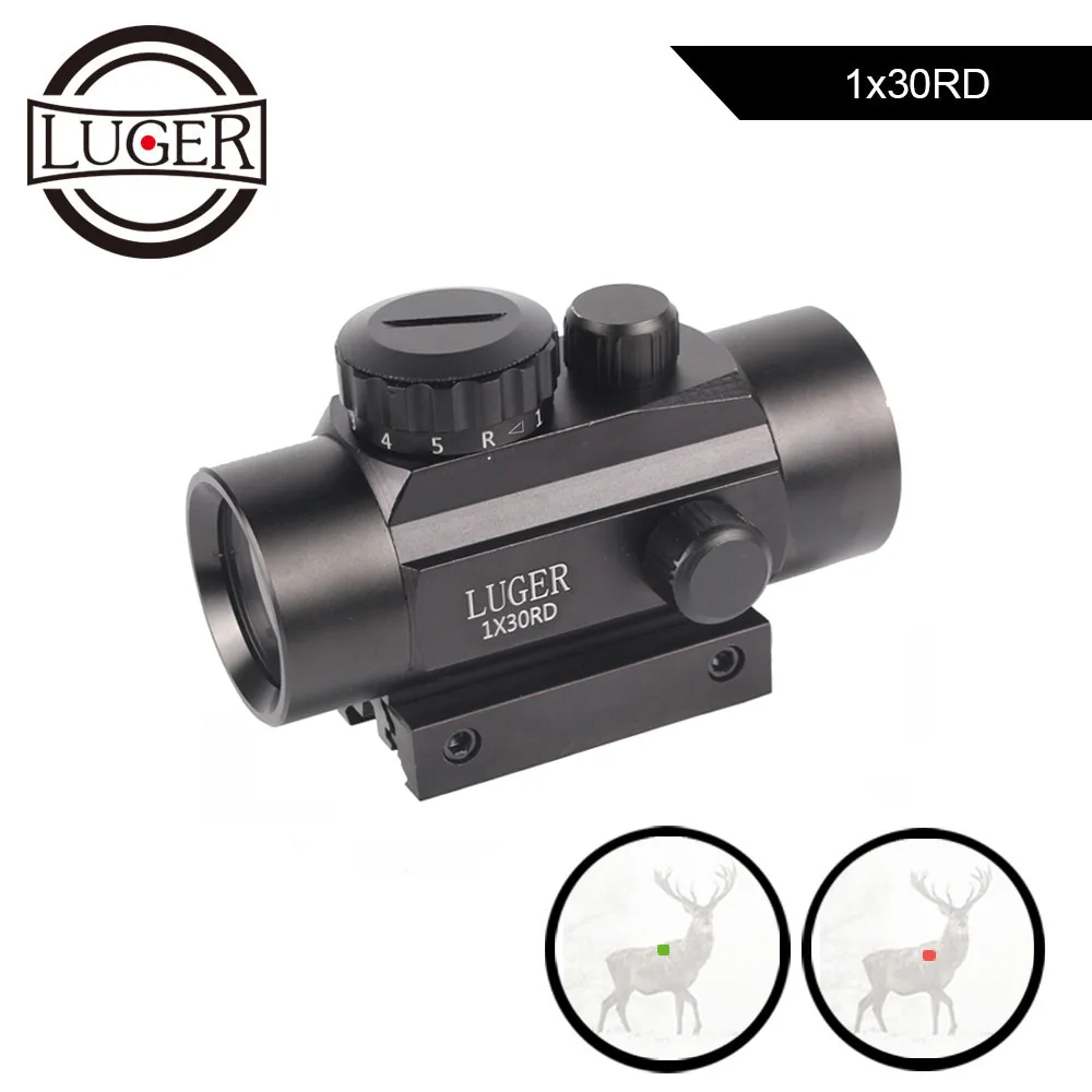 LUGER 1x30 красный зеленый горошек тактический прицел голографическая оптика