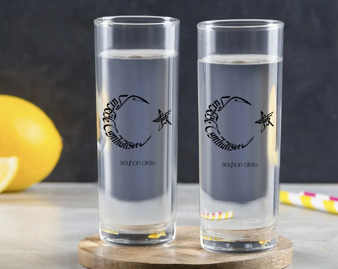 

Персонализированная красочная печать, каллиграфия, дизайн Ataturk, двойная водка, барью-1