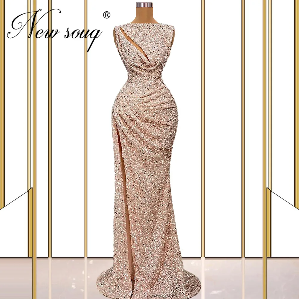 

Customized Long Mermaid Celebrity Dresses Robe De Soiree 2022 Formal Prom Dress Dubai Couture Prom Dress Pink Beads Evening Wear