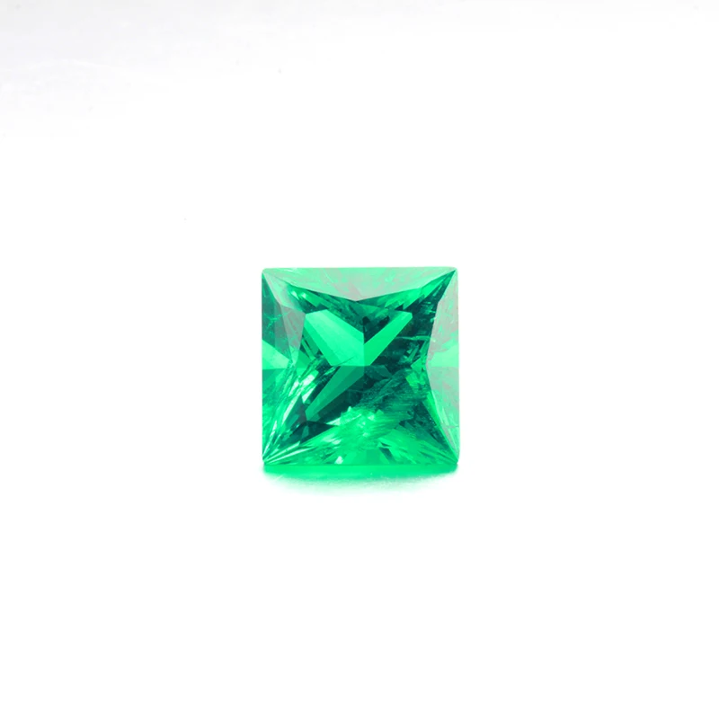 Лабораторный Выращенный изумруд квадратная форма принцессы 2x2 мм-10 мм зеленый