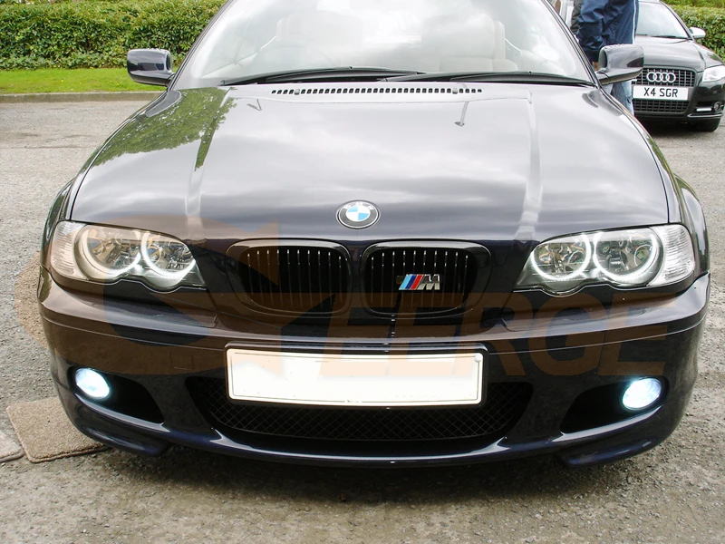 

For BMW E46 Convertible Coupe 2001 2002 2003 Halogen Headlight Ultra bright SMD LED Angel Eyes halo rings kit Day Light