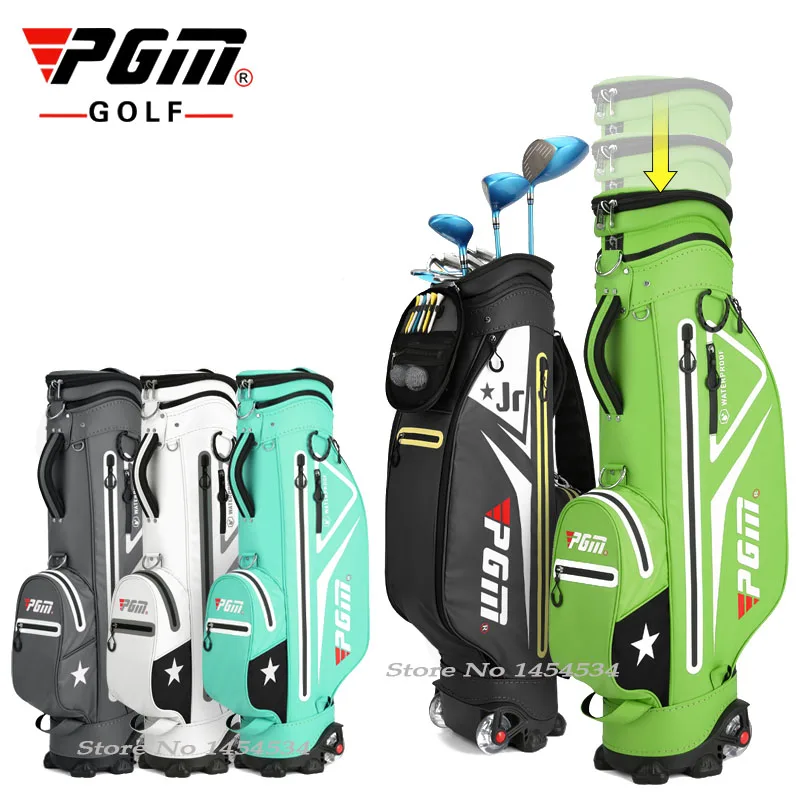 High-quality Golf Club Pulley Bag Boys Girls Youth Height:135~150cm Waterproof Tandard Package Multifunctional Aviation Bag PGM