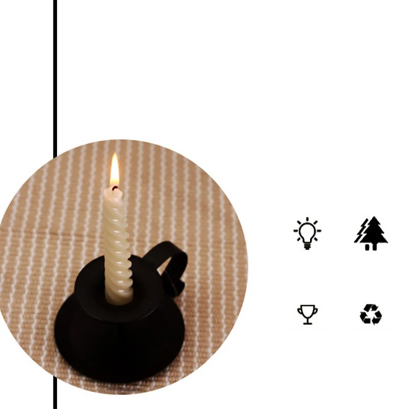 

Retro Wrought Iron Taper Candle Holder European Style Iron Candle Holder Candlestick Handmade Art Dinner Decor