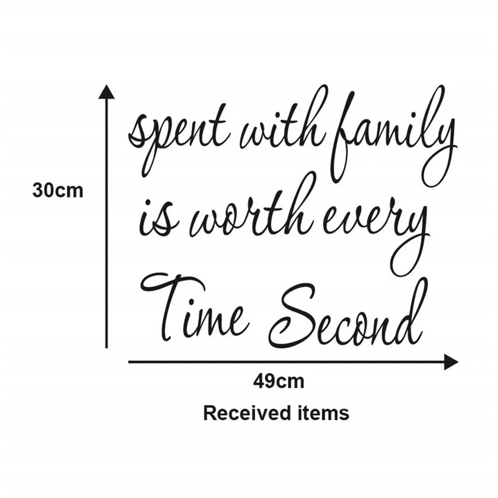 Time Spent with Family is Worth Every Second Wall Stickers Removable Art DIY Sticker Home Decal | Обустройство дома