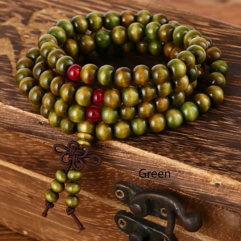 Браслет из 108 бусин 6 мм буддийские бусы сандалового дерева Будда деревянные