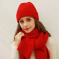 winter solid fur knitted hat for women fashion warm cashmere wool skullies beanies 2021 new female three fold thick hats