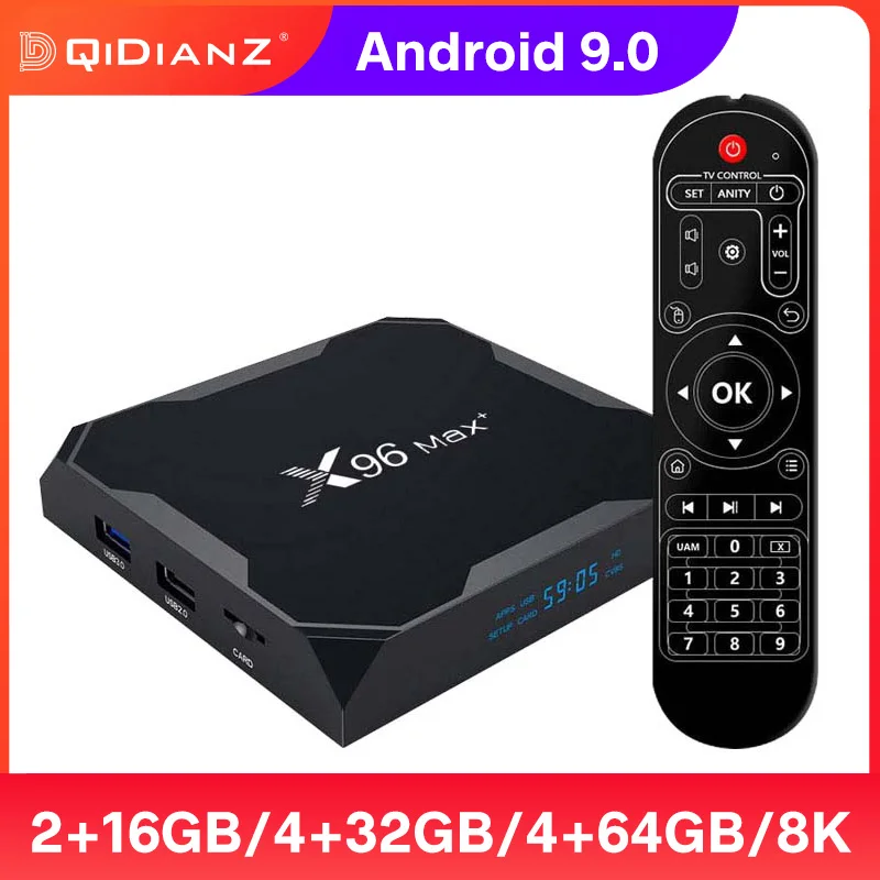 ТВ приставка X96 Max Plus Android 9 Amlogic S905X3 4G RAM умная DLNA Cast Youtube 8K 1080P X96MAX +