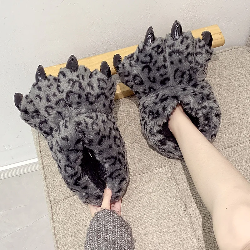 

Зимняя обувь для женщин на низком каблуке, женская обувь, модные лоферы, меховое платье с леопардовым принтом, новинка 2021, Римский леопард, м...