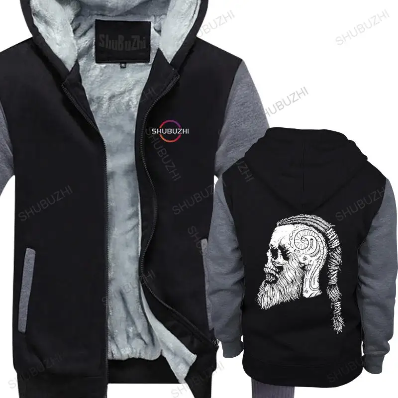 

Ragnar Lodbrok warm coat Men Soft Cotton Viking Ragnar Skull sweatshirt Tops Round Collar winter thick hoodie Clothes Gift Idea