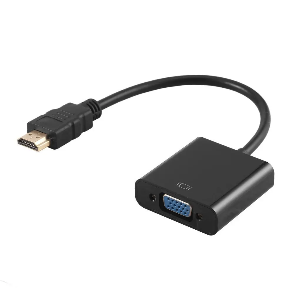 

Переходник с HDMI штекер на VGA RGB гнездо HDMI на VGA видео преобразователь адаптер 1080P для ПК Черный штекер-гнездо переходник