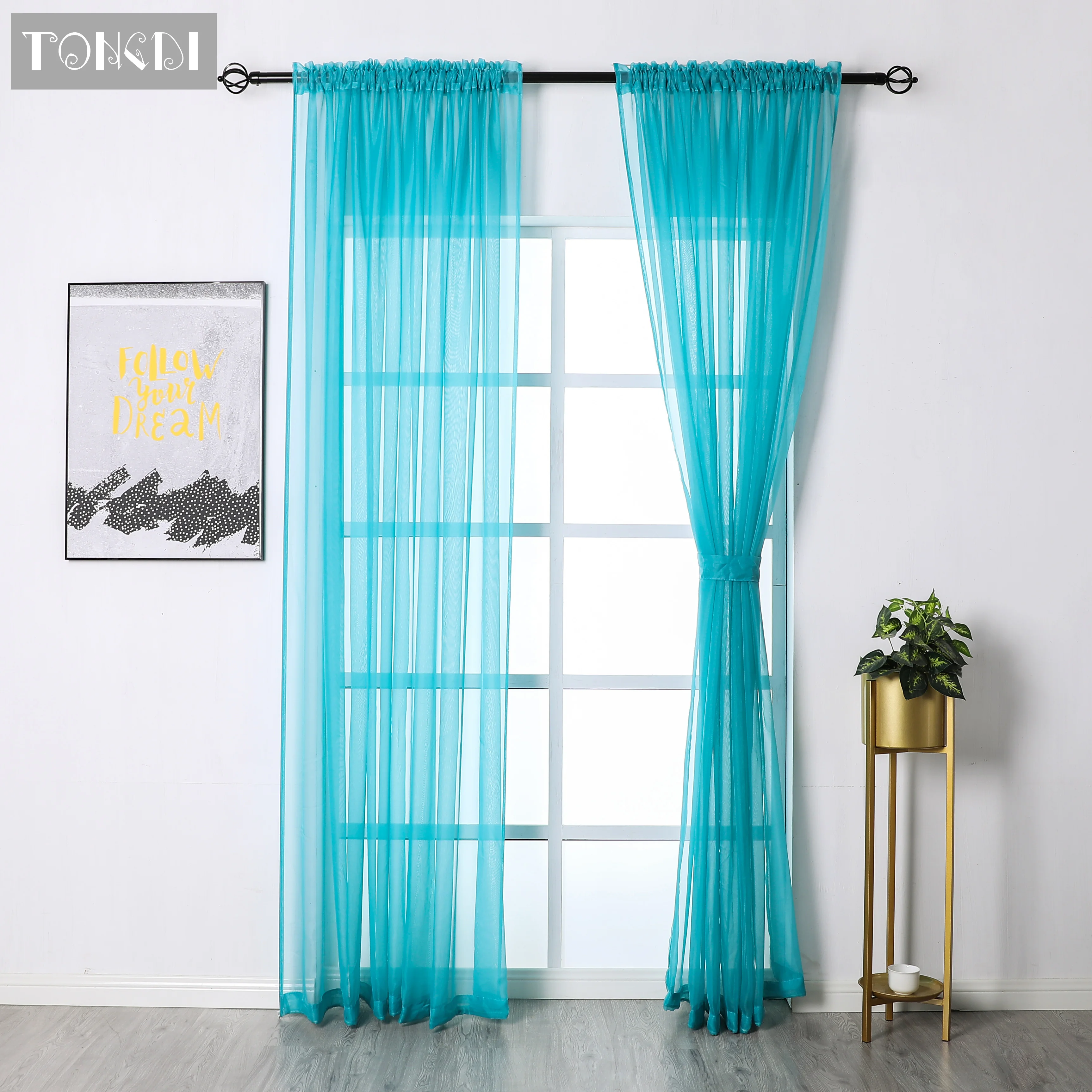 TONGDI Тюль разноцветный панельный дверной шарф балдахин оконный занавес