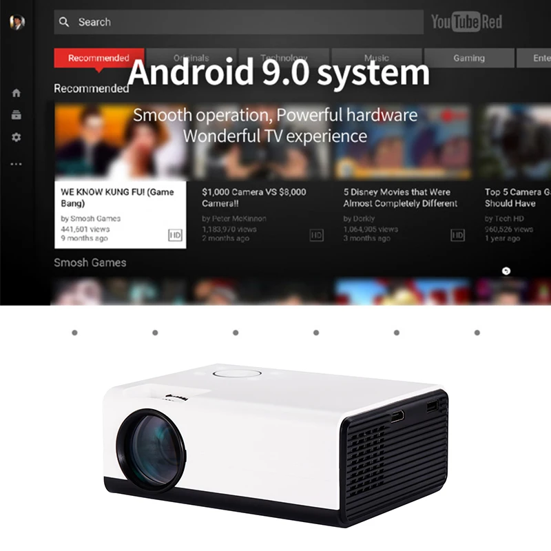 Светодиодный проектор Transpeed Android 9 0 с двумя WIFI BT4.1 поддержка Full HD 1080P портативный