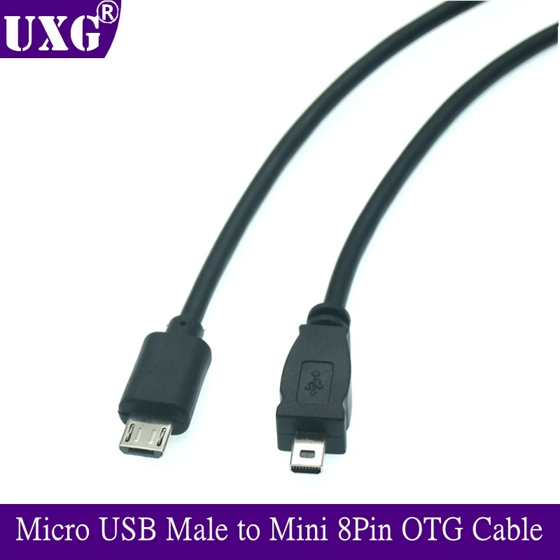 

1FT Micro USB Male To Mini 8Pin USB 2.0 Camera Converter OTG Cable Cord 30CM For Nikon Panasonic USB Micro To Mini USB 8 Pin