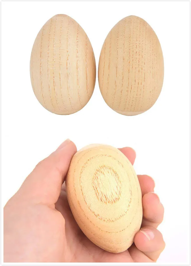 

New 2Pcs/Set Musical Percussion Instruments Wooden Egg Shakers Rhythm Rattle for Baby Kids New