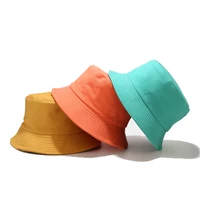 2021 new pure color solid double sided fishermans hat outdoor sunscreen simple sun hat foldable basin hat spring summer cap
