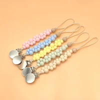 silicone pacifier clips chain bpa free food grade beads diy dummy holder stainless steel soother chains baby teething toys