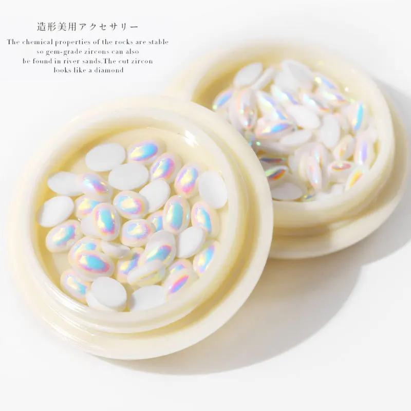 Граница для украшения ногтей жемчуг в форме ромба покрытие AB плоский полукруг не