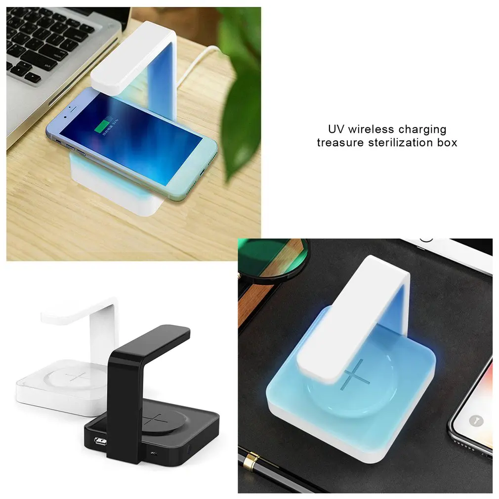 

1 set Wireless Charging UV Germicidal Lamp UV Disinfection Sterilizer Wireless Charging Holder For Phone One Click Control