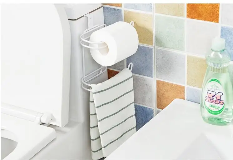 Держатель для туалетного сиденья ванной комнаты подвесной органайзер 2-слойная