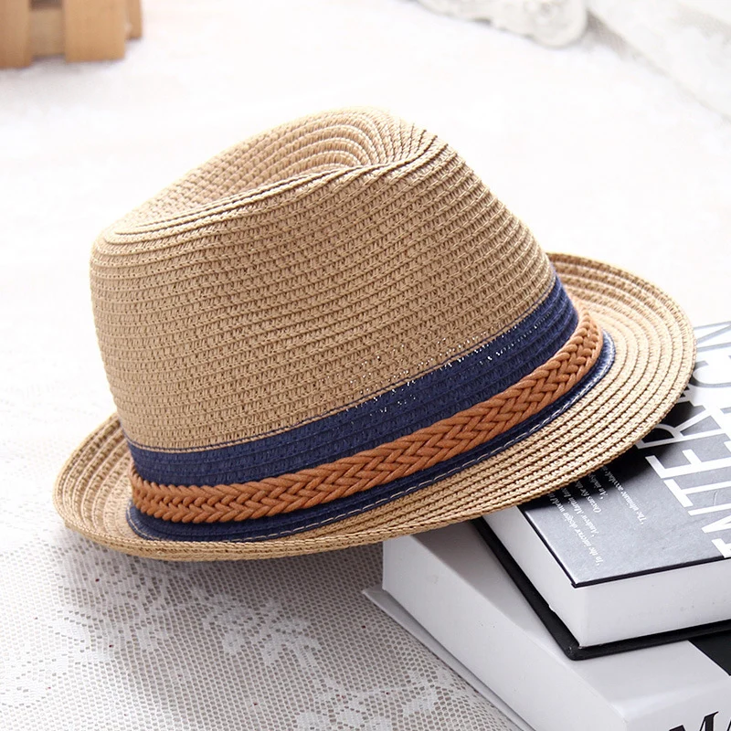 british style Summer Little Hat Ladies Contrast Color Trend Straw High Quality Hand-woven Leather Rope Decorative Beach | Аксессуары для