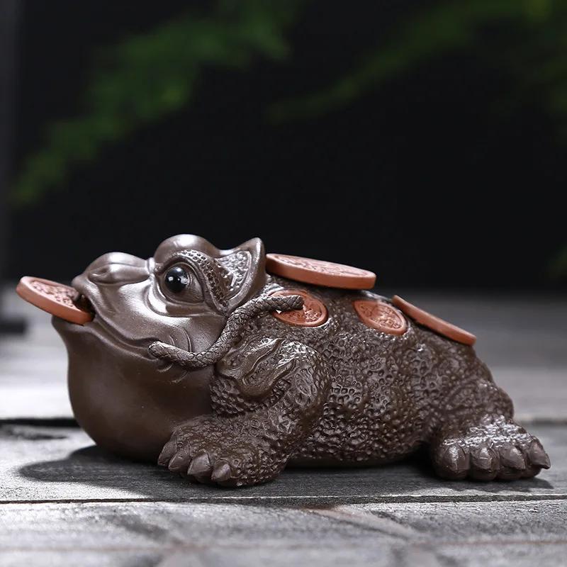 WHYOU Фиолетовый Глиняный чай для домашних животных ручной работы статуэтка Лаки