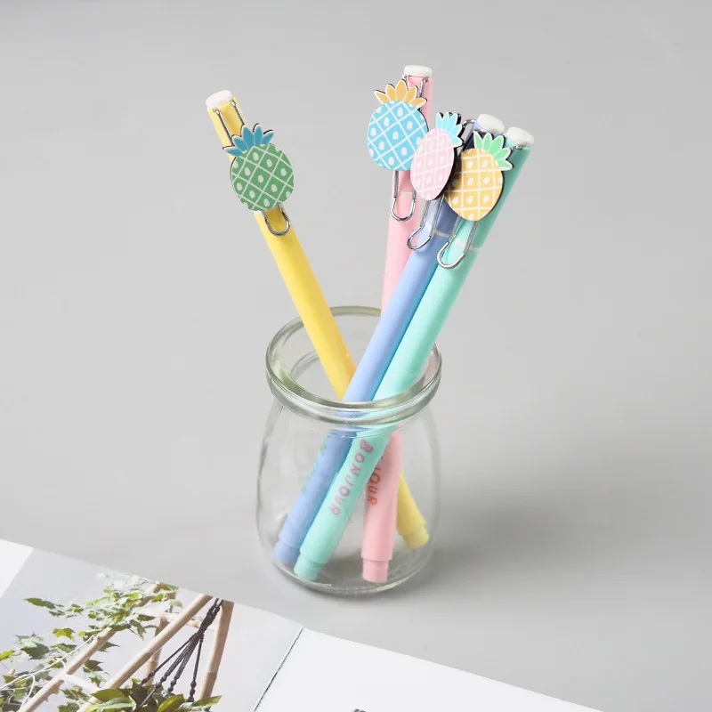 2 шт. 0 5 мм милые ананасовые гелевые кавайные ручки для студентов канцелярские