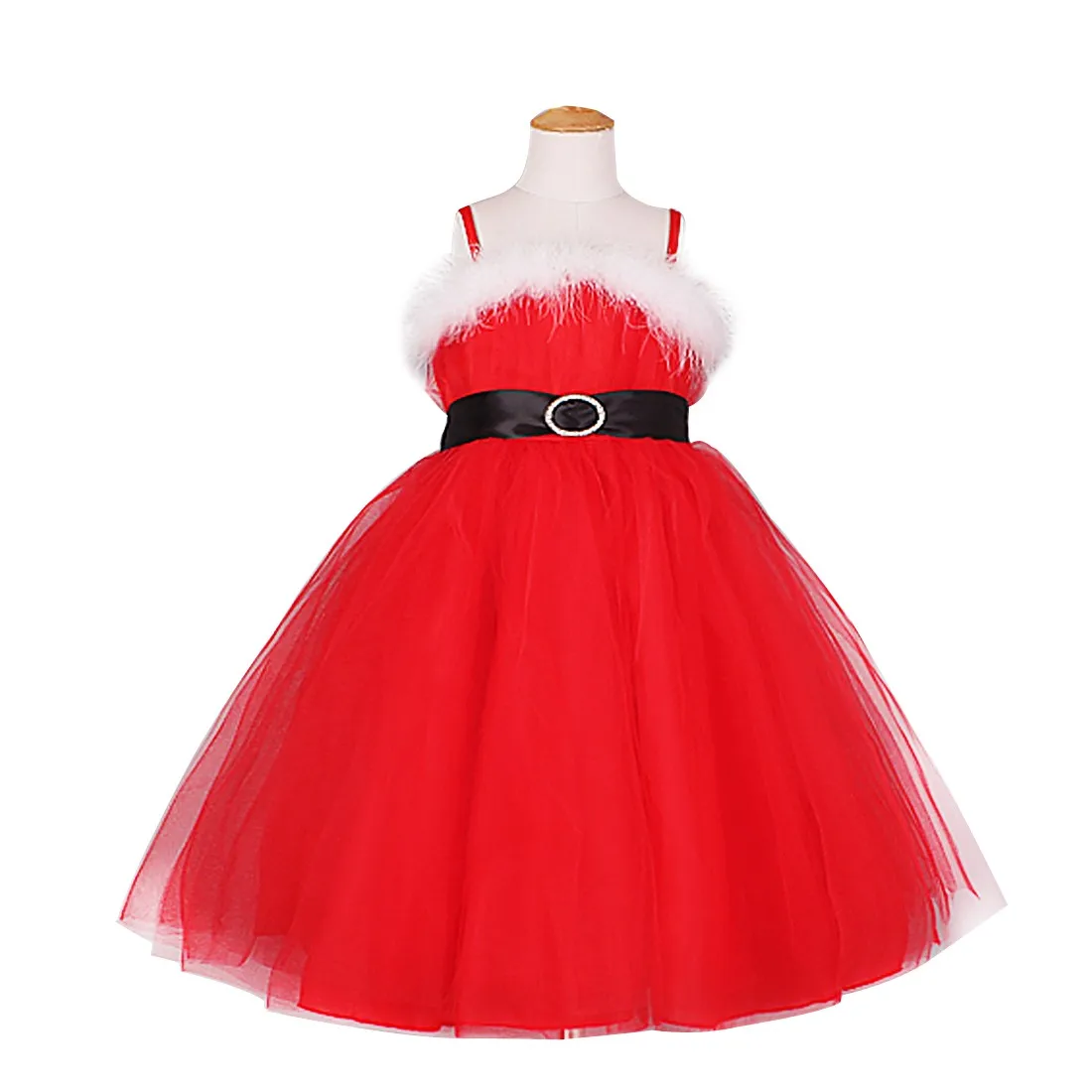 

Новогодний красный костюм, платье для девочек, рождественское платье принцессы, платья для свадебвечерние НКИ, Костюм Мисс Санта-Клауса, де...