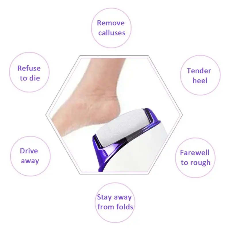 Электрическая пилка для удаления мозолей гладкой пяточной кожи 2 в 1 инструмент