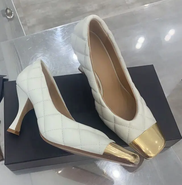 Мюли женские кожаные квадратный носок высокий каблук искусственная кожа пэчворк