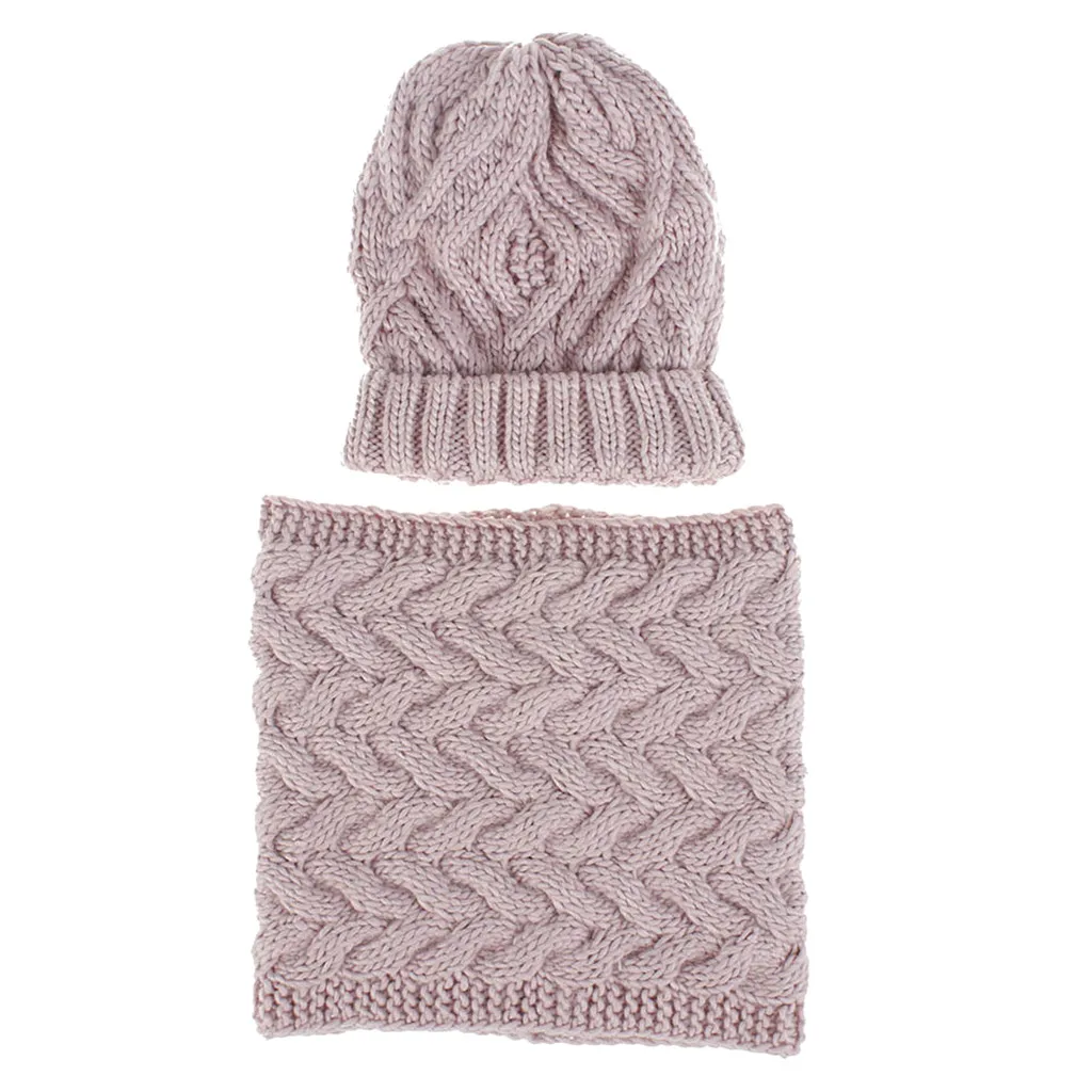 Женская двухкомпонентная однотонная вязаная шапка сохраняющая тепло шейный