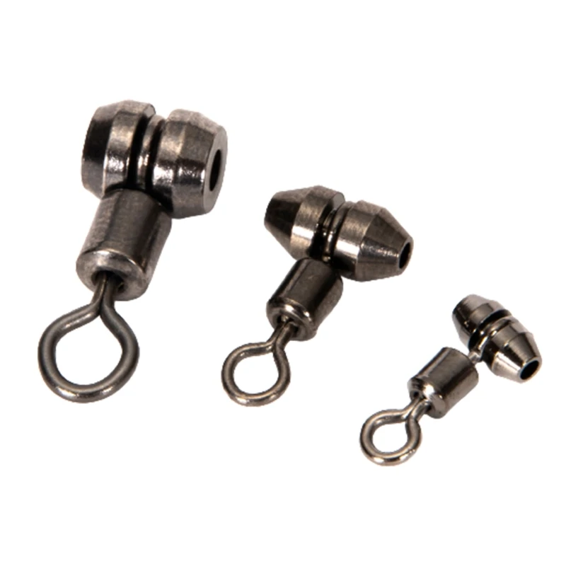 

10PCS Fishing Swivels 3 Way Swivel Barrel Bearing Rolling Solid Ring Fishing Lure Connector Carp Tackle Accessories