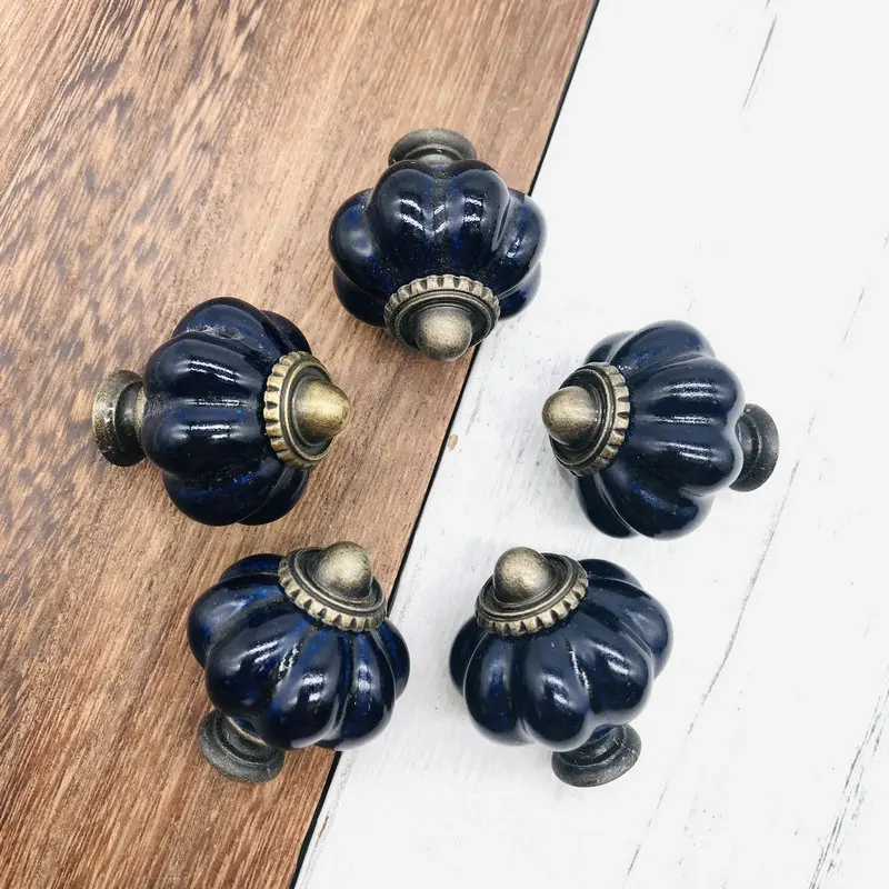 Набор из 8 уникальных ручек для шкафа кухонные дверные ручки кобальтовые синие