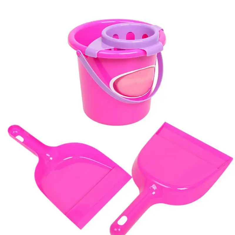 Mini juego de limpieza para ni&ntilde;os, escoba, recogedor, mopa, juego de Juguetes Divertidos-4