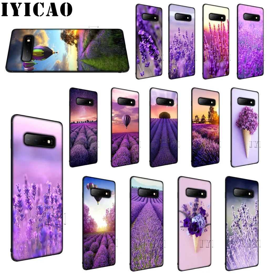 Мягкий силиконовый чехол IYICAO с фиолетовыми цветами для samsung S6 S7 S8 Edge S9 S10 Plus