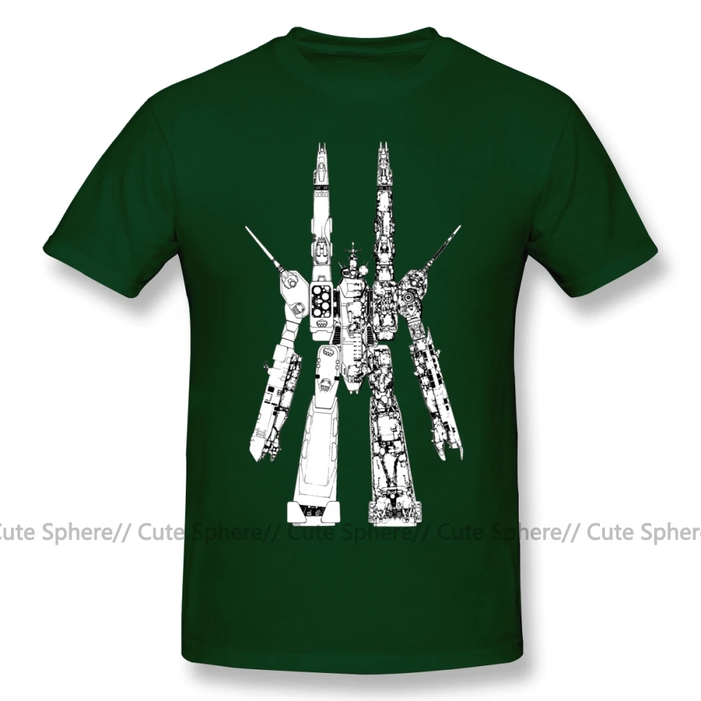 Robotech футболка SDF Macross футболка с коротким рукавом Милая футболка с принтом Лето 100 хлопок мужская футболка плюс размер - Цвет: Dark Green
