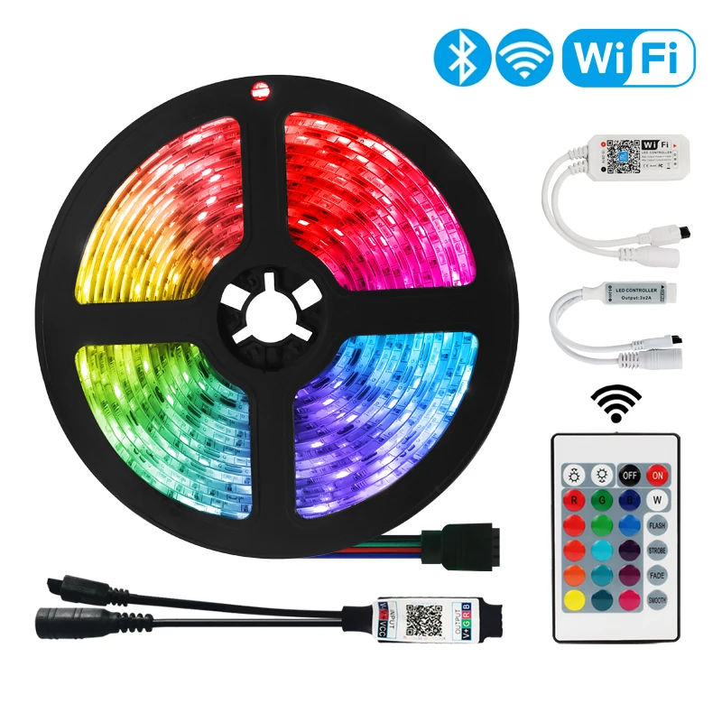 

Light Bluetooth LED Strip Lights RGB 5050 2835SMD Waterproof Flexible Ribbon DC12V Wifi Tape Diode Bedroom Decoration luces Led