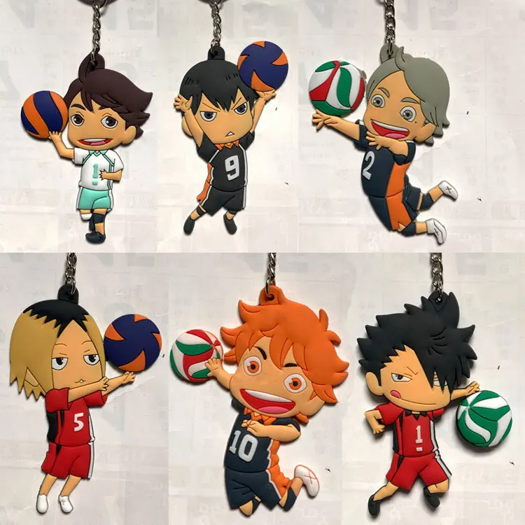 

Volleyball Junior Key Chain Haikyuu! Cartoon Small Volleyball Key Ring Hyuga Xiangyang Pendant Yingshan Feixiong Key Chains