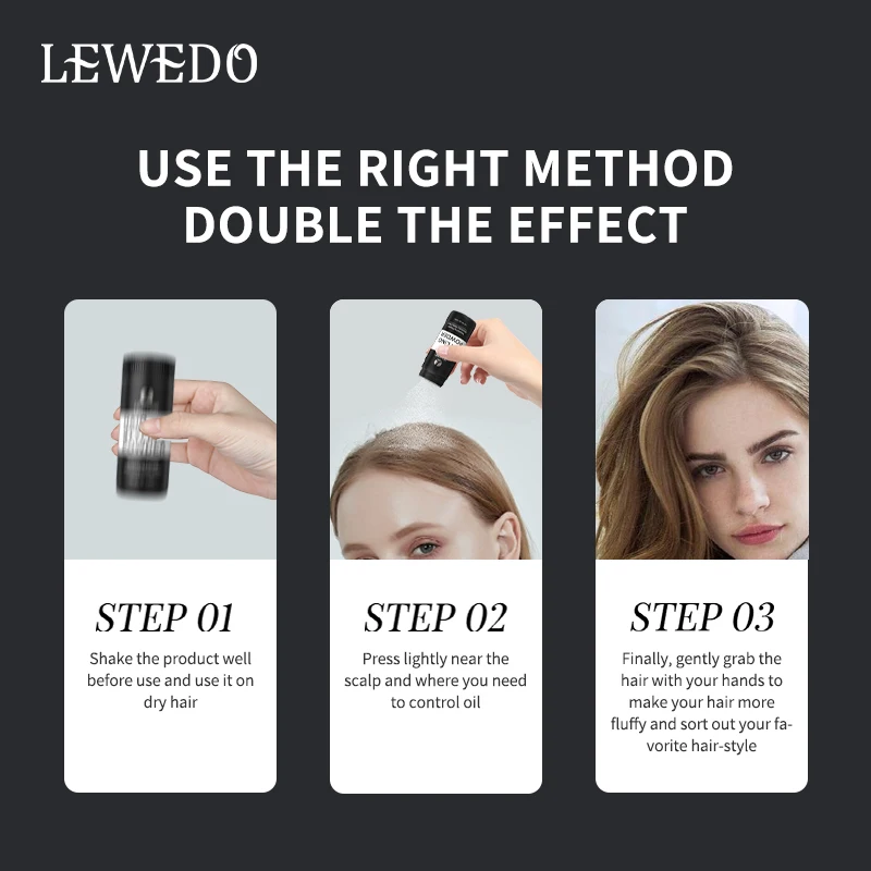 Lewedo Dust It Hair Styling Powder Spray Unisex Oil-Control 8g Hold Nuatural Building & Puffy Mattifying | Красота и здоровье