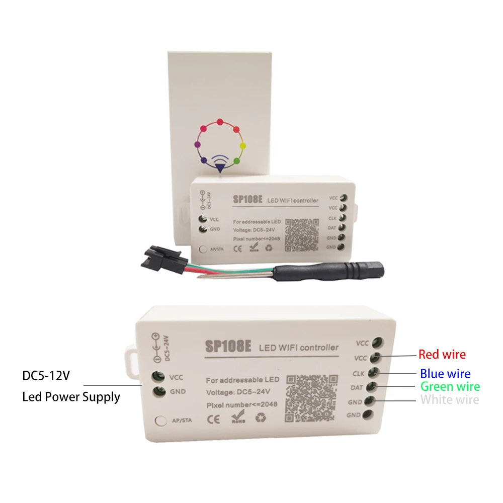 SP108E WiFi контроллер для WS2812B Светодиодная лента смартфона приложение управление