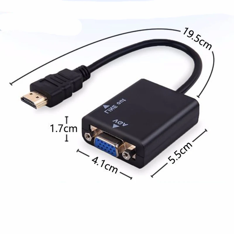 Baolyda адаптер hdmi vga с аудио 3 5 мм HDMI мужчина к VGA Женский до 1080P для ПК ноутбук