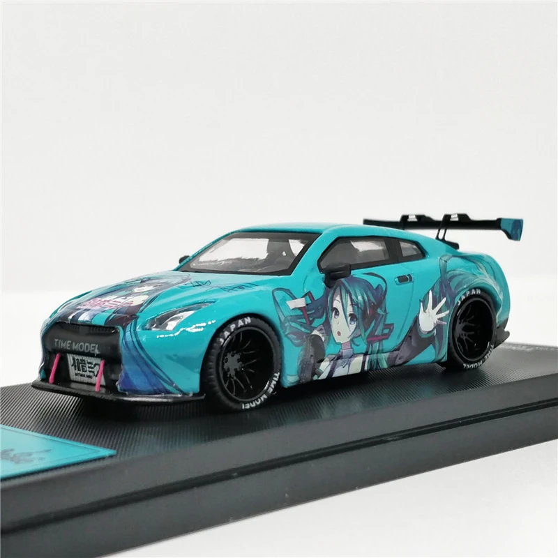 Miku low Spoiler Модель времени 1/64 Nissan Skyline GT-R R35 японская Гора Фудзи сакула Хацунэ Мику литья под давлением модель автомобиля - Цвет: Miku low Spoiler