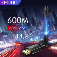edup 600m usb wifi blue tooth adapter bt4 2 dual band 2 4ghz5ghz wireless network card receiver 802 11bngac for pc laptop